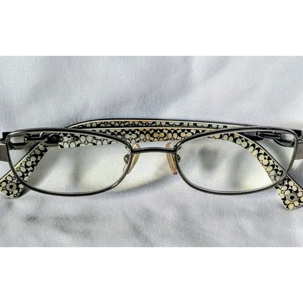Coach Eyeglasses HC5054 Faina 59-17-135 Slv/Blk/Wht Metal‎ Frames Authentic